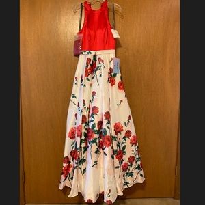 Prom dress w/ flower pattern